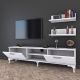 DOMANI TV Unit is Made of Imported High Quality MDF Wood With 2 Flap 180*40*50 cm white T094