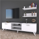 DOMANI TV Unit is Made of Imported High Quality MDF Wood With 2 Flap 180*40*50 cm white T094