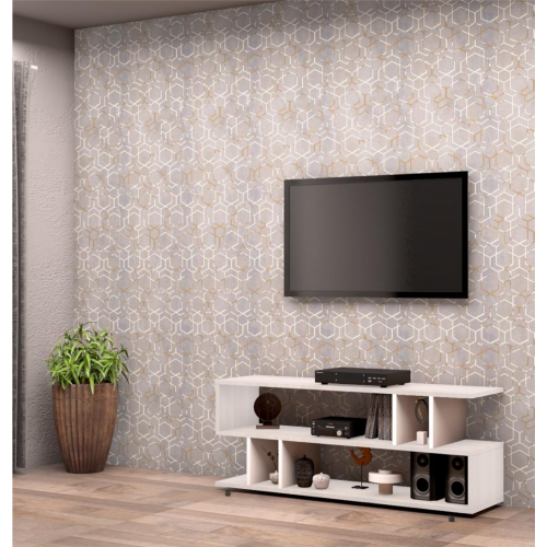 DOMANI TV Unit is Made of Imported High Quality MDF Wood With a Shock Resistant PVC Strip Size 120*30*50 cm White T0111