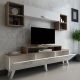DOMANI TV Unit is Made of Imported High Quality MDF Wood In Addition to 4 Sashes Size 180*40*55 cm White*Brown T0125