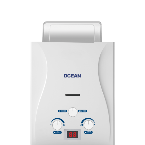 Ocean Gas Water Heater 6 Liters Digital Without A Chimney With Adapter Full Safety White OCEGWH6NGD