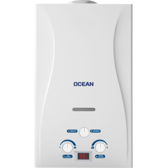 Ocean Gas Water Heater 10 Liters Digital Chimney With Adapter Full Safety White OCEGWH1ONGD