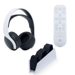 Sony Dual Sense Charging Station and Wireless Headset and Remote for PlayStation 5 CFI-ZDS1E