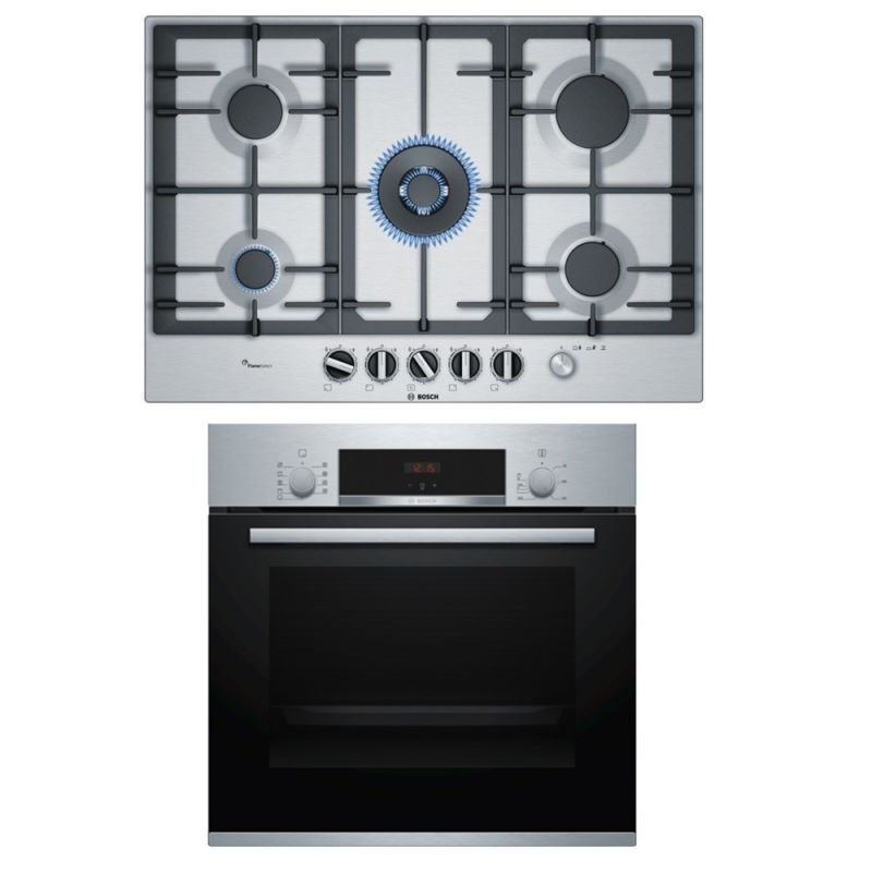 Bosch Built In Gas Hob 5 Burner 75 Cm And Electric Oven 60 Cm With