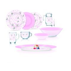 Luminarc Fujina White *Pink Dinner Set 46 Pieces Q9723
