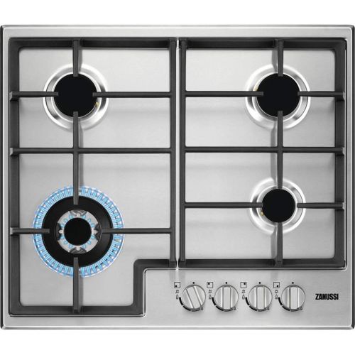 Zanussi Built-in Gas Hob 60 cm 4 Burners Enameled Stainless ZGH66424XS