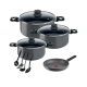 Tefal Natural Cookware Set 8 Pieces with Glass Cover and Cooking Spoons 4 Pieces T-4300007348