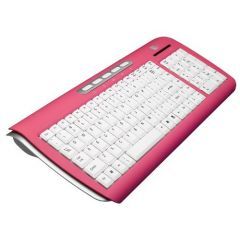 Case Logic Wireless Computer Keyboard With Track pad Pink White KWD-101
