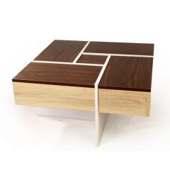 Homztown X Large Smart Table Wood 77*77*40 cm Brown H-29332