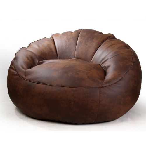 Homztown Large King Bean Bag Leather 95*80 cm Brown H-48425