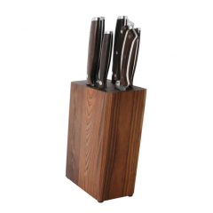 Berghoff Essentials 7-Piece Kitchen Knife Set With Brown Stainless Steel Base 1307170