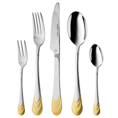 Berghoff Essentials Waterfall Forks And Spoons Set 30 Pieces Stainless Steel Silver/Gold 1230505