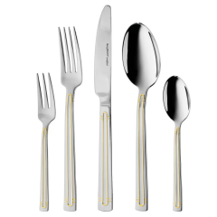 Berghoff Essentials Heritage 30 Pieces Forks And Spoons Set Stainless Steel Silver/Gold 1230502