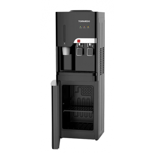 Tornado Water Dispenser 2 Spigots with Refrigerator 16L Black TWD-36CH-BR
