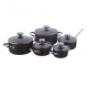 KORKMAZ Aetna Cookware Set 10 Pieces Granite Black A2680