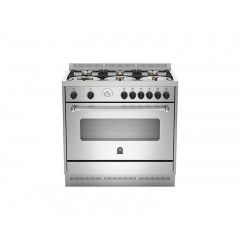 La Germania Cooker 90*60 Stainless Steel 6 Burners Full Safety Iron Cast With 2 Fans AMS96C81AX