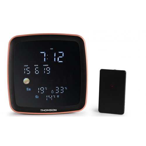 Thomson Wireless Alarm Clock With Weather Station Black CT500BT