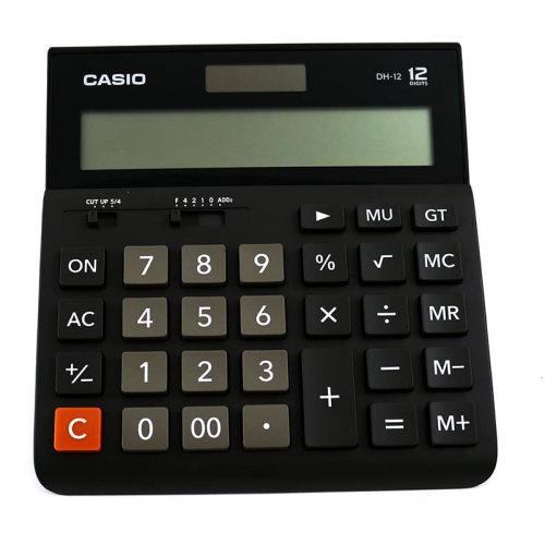 كاسيو آلة حاسبة رقمية لسطح المكتب أسود DH-12-BK-W-DP