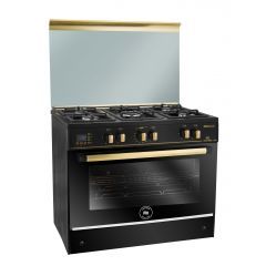Unionaire Gas Cooker 5 Burners 90 * 60 cm Auto Ignition and Full safety Stainless Steel C6090EB-GC-511-IDSF-ORO-S-2W-AL