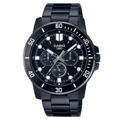 Casio Watch for Men Diametre 45 mm Analog Meyal Band Black MTP-VD300B-1EUDF