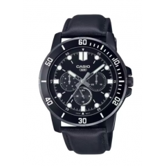 Casio Men's Watch Multi Function Diametre 45 mm Leather Strap Black MTP-VD300BL-1EUDF