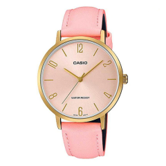 Casio Women's Watch Analog Leather Band Diametre 34 mm Pink LTP-VT01GL-4BUDF