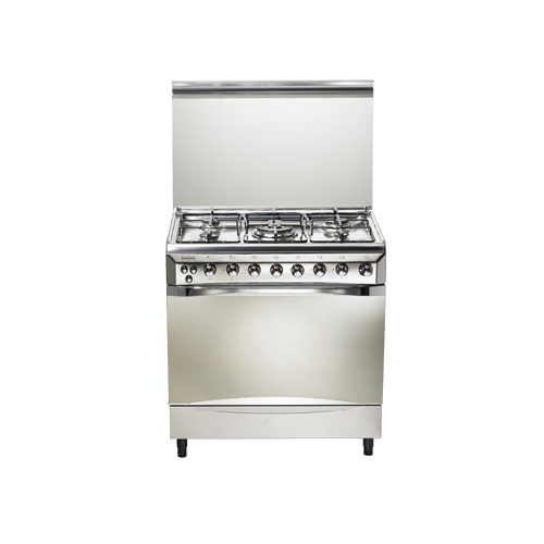 Universal Gas Cooker 60*80 cm 5 Burners Stainless Steel Safety Digital With Fan: D-STCFS8605