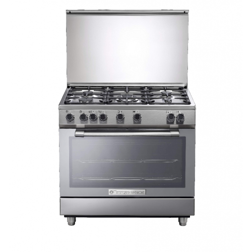 Tecnogas 90*60 cm 5 Burners Full Safety Cast Iron Stainless NG3X96G5VC