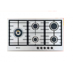 Tecnogas Built-In Gas Hob 90 cm 5 Burners Cast Iron Stainless Steel: PN90GVF5LGX