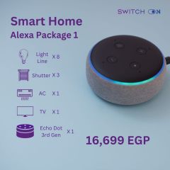 Home Automation Set to Control 8 lighting lines,3 Shutter, 1 AC and 1 TVs ALEXA Package 1