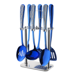 Oxford Kitchen Set 7 Pieces with Stand Blue OX093