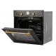 HANS Built-In Gas Classic Rustic Oven 60 cm with Grill and Fan Black OGO204.11