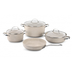 Korkmaz Granita 7Pc Cookware Set Beige & Silver A1272