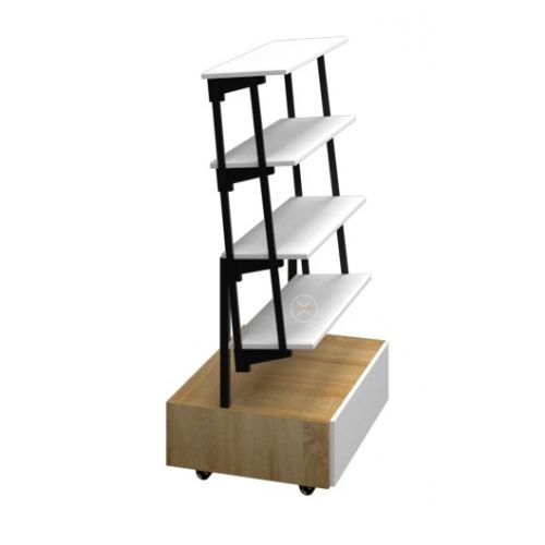 XPAND Furniture Shelves Table Turns into Dining Table with Drawer and Storage White * Beige XPT1003