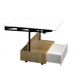 XPAND Furniture Shelves Table Turns into Dining Table with Drawer and Storage White * Beige XPT1003