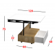 XPAND Furniture Shelves Table Turns into Dining Table with Drawer and Storage Beige XPT1002