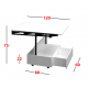 XPAND Furniture Shelves Table Turns into Dining Table with Drawer and Storage White XPT1001