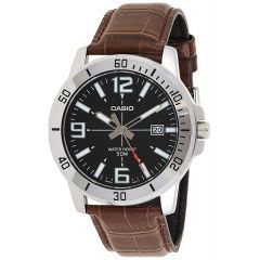 Casio Men's Watch Casual Leather Strap 45 mm Brown MTP-VD01L-1BVUDF