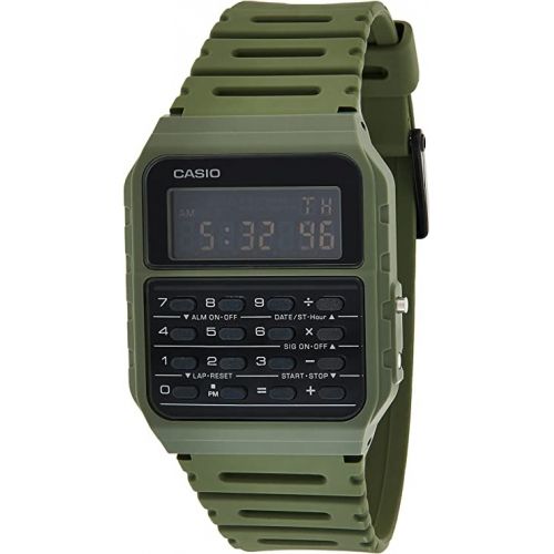 Casio men's watch digital resin band 33 mm water resistance green CA-53WF-3BDF