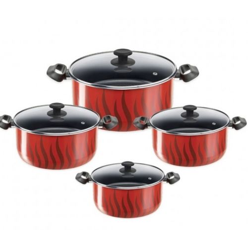 Tefal Cookware Timpo Set 8 Pieces with Glass Cover T-212060039