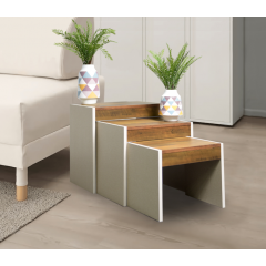 Wood & More Side Table Inside 50,45,40*30*50 cm Wooden * Beige ST-Inside-90
