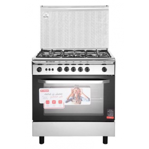 Fresh Gas cooker 5 Burners 80x55 cm With Fan Stainless ITALIANO 80*55