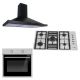 Purity Chimney Hood Pyramidal 60cm 600m3/h and Gas Hob 90 cm and Gas Oven 60 cm PRT900F