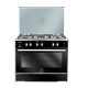 Unionaire Cooker 5 Gas Burners 90*60 cm Full Stainless With Fan Black C69SS-GC-447-DFSO-2W-M15-AL