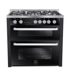 Unionaire Cooker 5 Gas Burners 90*60 cm Stainless Steel Sides Inox With Fan Black C69SB-GC-383-IDSF-DV-AL