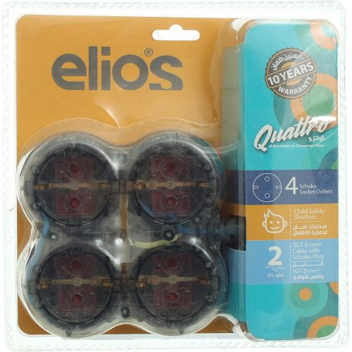 Elios Power Strip Extension Board Quatro 4 Sockets 3680 W Child Safety Socket Cover Cord 3 M Set 6 Pieces 6223004125713