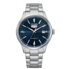 Citizen Watch With A Blue Stainless Steel Bracelet For Men Silver NH8391-51L