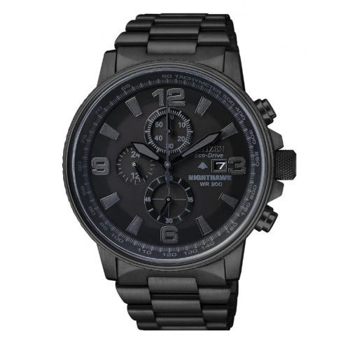 Citizen Eco-Drive Winder Chronograph Men's Black Stainless Steel Watch CA0295-58E