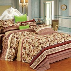 Family Bed Bed Sheet Set Cotton Satin 4 Pieces Multi Color F-40036522