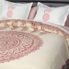 Family Bed Acrylic Coverlet Set 4 Pieces Rose F-61262659